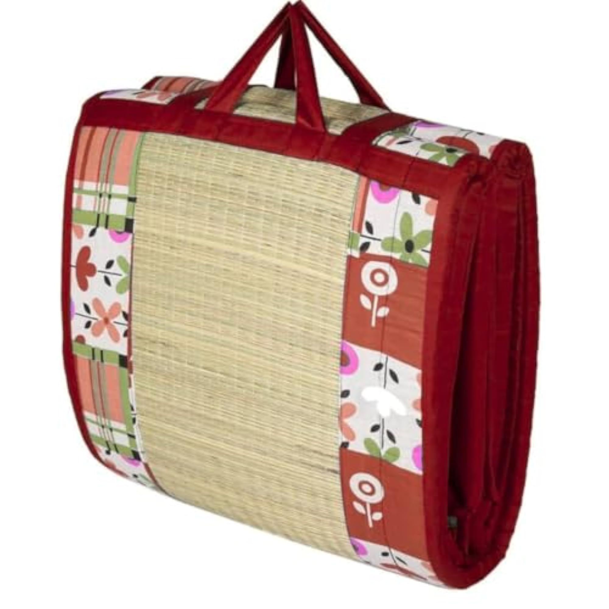 Cushion Sleeping Foldable Single Bed, Eco-Friendly Handwoven Mat